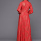 Ahalyaa Ethnic Motifs Keyhole Neck Ethnic Maxi Dress | Swadesiicart