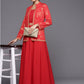 Ahalyaa Crepe Top With Skirt & Jacket | Swadesiicart