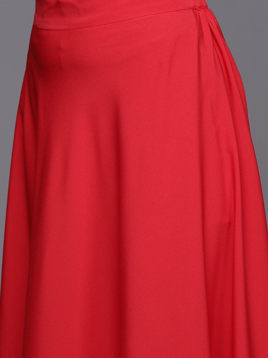 Ahalyaa Crepe Top With Skirt & Jacket | Swadesiicart