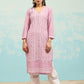 HOUSE OF KARI Cotton Floral Embroidered Chikankari Kurta | Swadesiicart