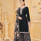 Anaita Black Roman Silk Embroidered Salwar Suit