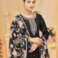 Anaita Black Roman Silk Embroidered Salwar Suit