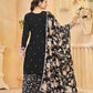 Anaita Black Roman Silk Embroidered Salwar Suit