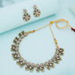 Tehzeeb Creations Luxurious Gold Polished White Colour Choker Necklace Set With Matching Earrings - Swadesiicart
