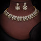 Tehzeeb Creations Luxurious Gold Polished White Colour Choker Necklace Set With Matching Earrings - Swadesiicart