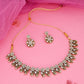 Tehzeeb Creations Luxurious Gold Polished White Colour Choker Necklace Set With Matching Earrings - Swadesiicart