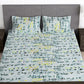 Story@home Arena Grey & Blue Floral Printed 180 TC Bedsheet & Pillow Covers