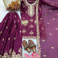 Anaita Purple Silk Readymade Suit with Embroidery & Diamond Work