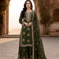 Anaita Mehendi Silk Readymade Suit with Embroidery & Diamond Work
