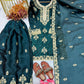 Anaita Teal Blue Silk Readymade Suit with Embroidery & Diamond Work
