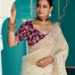 Anaita Beige Embroidery Work Saree With Jacquard Work Blouse Piece