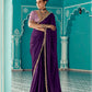 Anaita Violet Embroidery Work Saree With Jacquard Work Blouse Piece