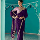 Anaita Violet Embroidery Work Saree With Jacquard Work Blouse Piece