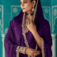 Anaita Violet Embroidery Work Saree With Jacquard Work Blouse Piece