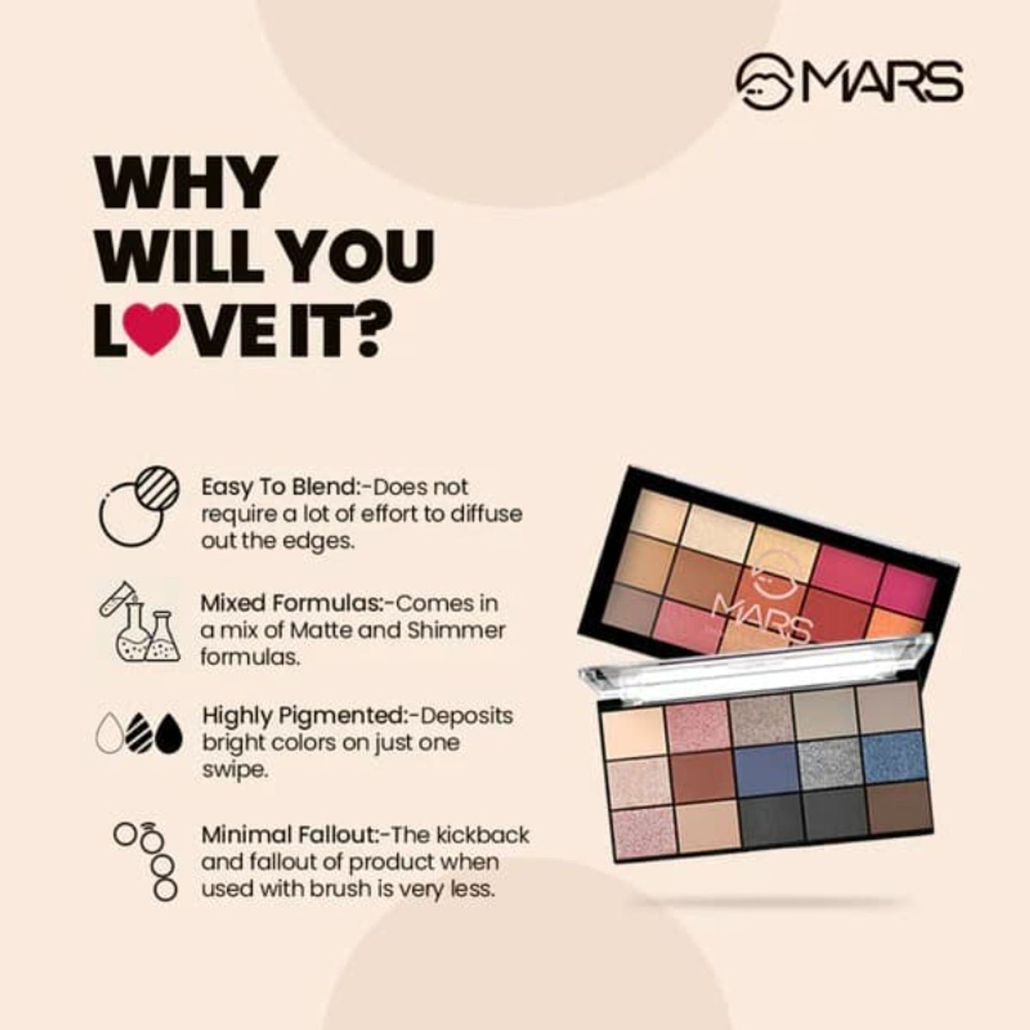 MARS Cosmetics Fantasy 15 Eyeshadow Palette - 2 - Swadesiicart