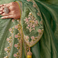Anaita Green Embroidery Work Saree With Jacquard Work Blouse Piece