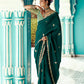 Anaita Emerald Embroidery Work Saree With Jacquard Work Blouse Piece