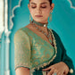 Anaita Emerald Embroidery Work Saree With Jacquard Work Blouse Piece