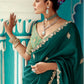 Anaita Emerald Embroidery Work Saree With Jacquard Work Blouse Piece