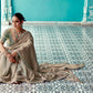 Anaita Cream Embroidery Work Saree With Jacquard Work Blouse Piece