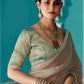 Anaita Cream Embroidery Work Saree With Jacquard Work Blouse Piece