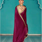 Anaita Maroon Embroidery Work Saree With Jacquard Work Blouse Piece