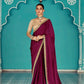 Anaita Maroon Embroidery Work Saree With Jacquard Work Blouse Piece