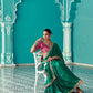 Anaita Dark Green Embroidery Work Saree With Jacquard Work Blouse Piece