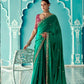 Anaita Dark Green Embroidery Work Saree With Jacquard Work Blouse Piece