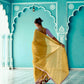 Anaita Yellow Embroidery Work Saree With Jacquard Work Blouse Piece