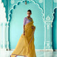 Anaita Yellow Embroidery Work Saree With Jacquard Work Blouse Piece