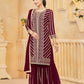 Anaita Maroon Faux Georgette Embroidered Stitched Salwar Suit