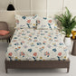 BIANCA LA-VOGUE Beige & Green Floral 152 TC Queen Bedsheet With 2 Pillow Covers - Swadesiicart