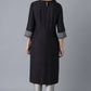 W for Woman Black Floral Print Straight kurta
