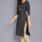 W for Woman Black Round Neck Straight kurta