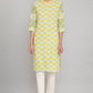 W for Woman Green Printed Button Down kurta