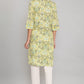 W for Woman Green Printed Button Down kurta