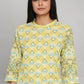 W for Woman Green Printed Button Down kurta