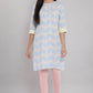 W for Woman Blue Printed kurta