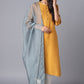 W for Woman Blue Embroidered Organza Dupatta
