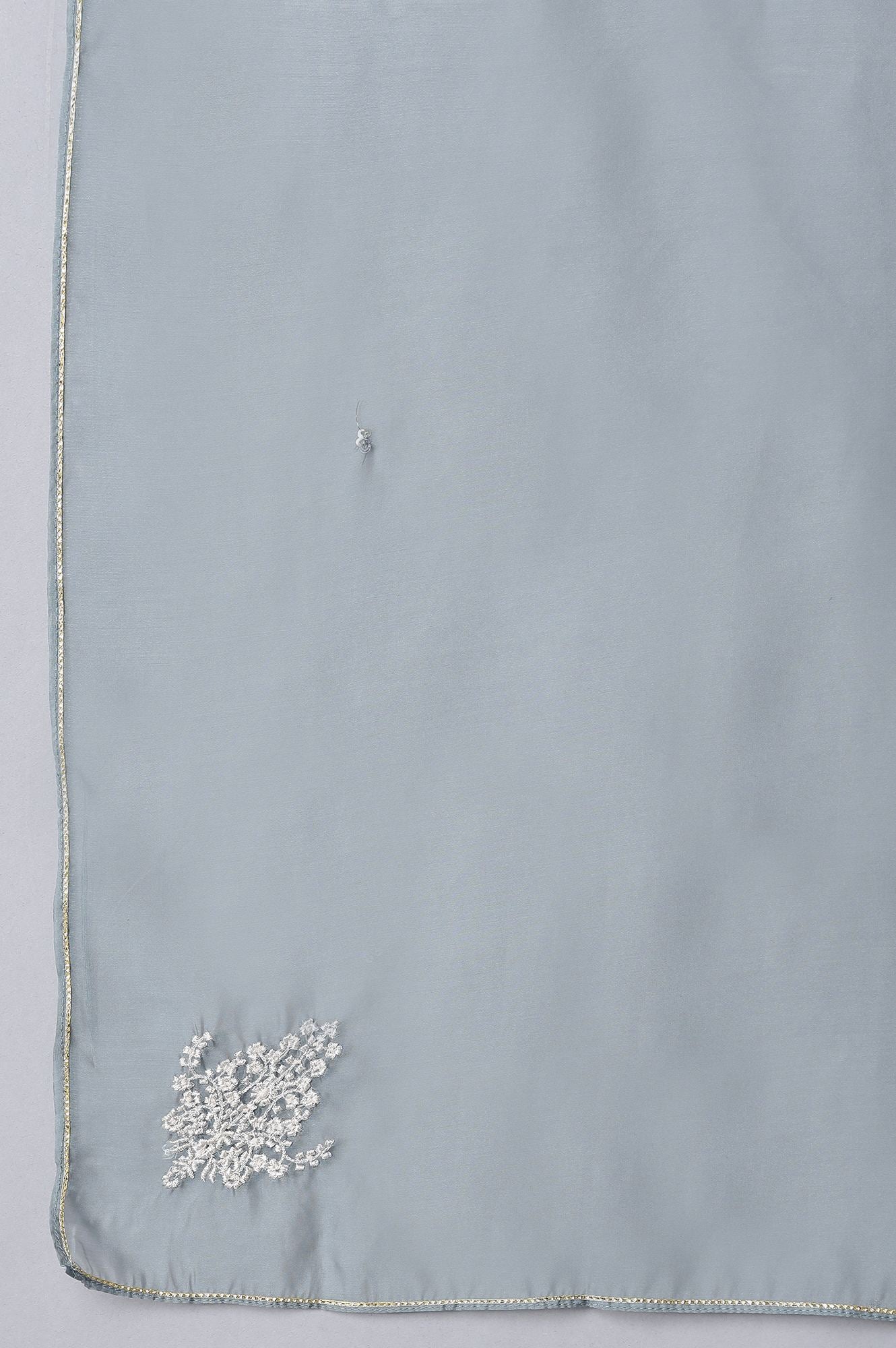 W for Woman Blue Embroidered Organza Dupatta