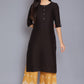 W for Woman Black Round Neck Solid kurta