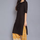 W for Woman Black Round Neck Solid kurta