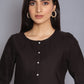 W for Woman Black Round Neck Solid kurta