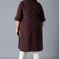 W for Woman Brown Round Neck Solid kurta