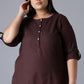 W for Woman Brown Round Neck Solid kurta