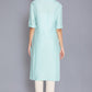 W for Woman Blue Round Neck Solid kurta