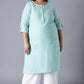 W for Woman Blue Round Neck Solid kurta