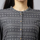 W for Woman Asphalt Grey A-Line Dobby kurta
