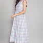 W for Woman Blue Printed Cut-outs Dress